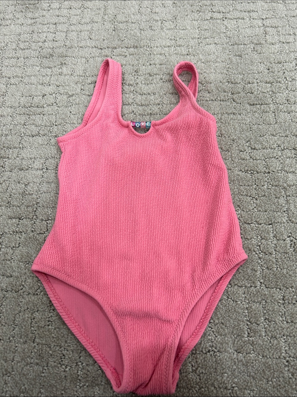 Zara Kids Pink Ribbed One-Piece Swimsuit